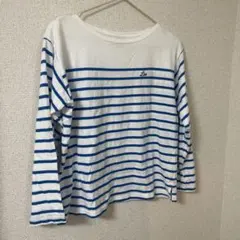 Lee 白/青 ストライプ 長袖Tシャツ　S