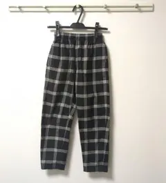 GU　シェフパンツ　チェックパンツ　黒　140のサムネイル