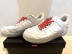 Supreme×Nike Air Force 1 ホワイト レッドシューレース