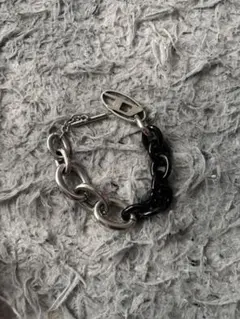 Diesel シルバー ブラック チェーンリンク ブレスレット