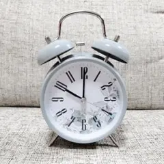 目覚まし時計 アナログ時計 アラーム機能付き 置時計 グレー シンプル レトロ