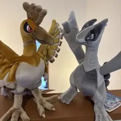 【タグ付き】ポケモン 金銀25周年 ホウオウ ルギア ぬいぐるみ　クリアファイル タグ付き】ポケモン 金銀25周年 ホウオウ ルギア ぬいぐるみ クリア