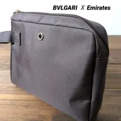 未使用 BVLGARI ☓ Emirates 航空 ポーチ ダークブラウン