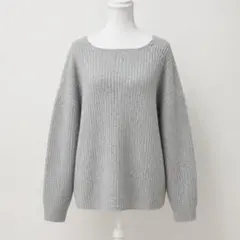 GRL グレー リブ編み セーター Fサイズ