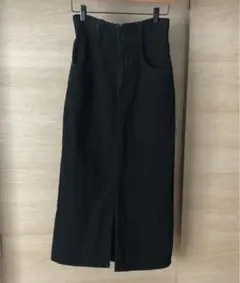 再お値下げ☆GU ブラックデニムロングしスカート