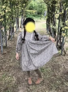 リバティ　ハンドメイド　ワンピース　襟付き長袖 ワンピース 130cm
