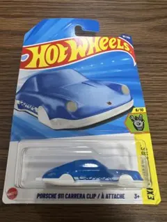 ホットウィール　ポルシェ　911カレラ　クリップ　キーホルダー　青