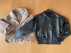 ブラックレザー風ジャケット オーバーサイズ