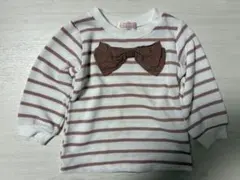 ELFIN DOLL ストライプリボンTシャツ 80