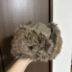 ブラウン チェック柄 フライトキャップ