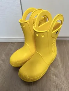 Crocs イエロー 長靴 ハンドル付き　20センチ