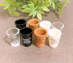 No.04 ロゴいりカップ グラス8個 ドールハウス デコパーツ おままごと