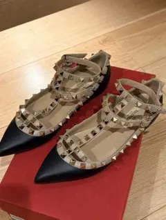 VALENTINO ロックスタッズフラットシューズ34