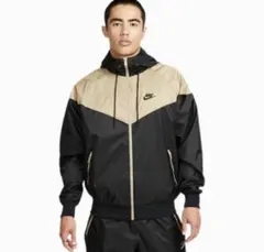 NIKE ナイロンジャケット ベージュ・ブラック　NSW HE WR ウーブン