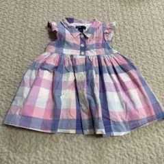 6-12months チェックワンピース