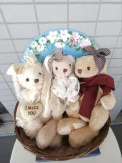 海外製【Bukouski ブコウスキー うさぎ ぬいぐるみ 3点】