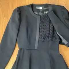 SOIR RENEE レース　ブラック　ワンピーススーツ 9AR 礼服