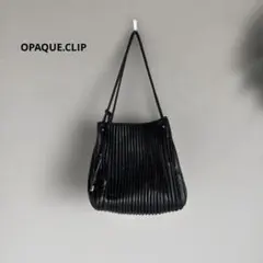 OPAQUE.CLIP ソフトフェイクレザー　プリーツスクエアトートバッグ