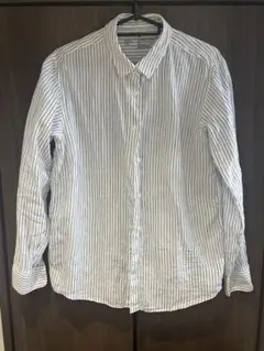 無印良品 リネン　洗いざらしレギュラーカラー長袖シャツ