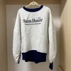 【BONLECILL】裏起毛オーバーサイズフレンチロゴ刺繍スウェットプルオーバー