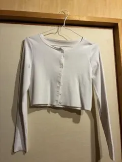 ホワイト クロップド トップ Asian M