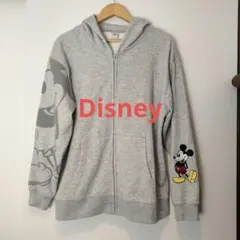 Disney ミッキーマウス ジップアップパーカー グレー FREEサイズ