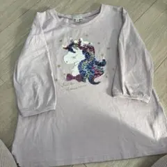 エニィファム　ユニコーン　ミラクルスパンコール七分袖　カットソー 140