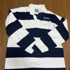 COLUMBIA KNIT ラガーシャツ ホワイト/ネイビー