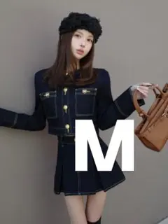 DDボタンノーカラーデニムジャケット　ダーリッチ　Mサイズ　未開封　Darich