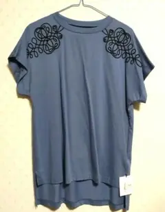 GIPSY BLUE 半袖Tシャツ コード刺繍青紫Мサイズ タグ付新品未使用