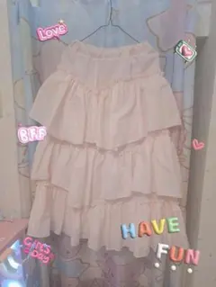 フリルティアードスカート ピンクのサムネイル