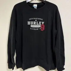 00s Hurley ブラック ラグランスリーブ トレーナー L XL