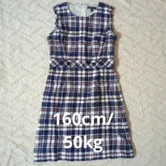 ノースリーブ チェック柄 ワンピース