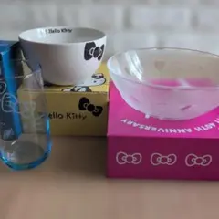 非売品HELLO KITTY コラボ　ローソン 食器セット 3点 まとめ売りのサムネイル