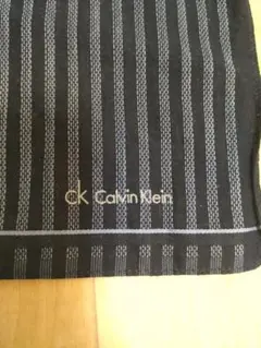 ◆Calvin Klein CK カルバンクライン　ブラックストライプ ハンカチ