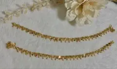 【新品】マイクロポリッシュ ゴールドカラーのアンクレット「パヤル」2個セット