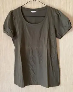 ユニクロ エクストラファインコットンスクープネックTシャツ M オリーブ カーキ