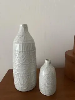 波佐見焼♡花瓶 Doily フラワーベース レース模様 一輪挿し セット