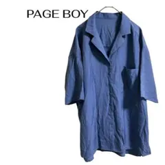 ページボーイ　五分袖シャツ　派手色ゆったり　ビジネスカジュアル