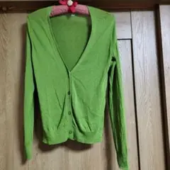 UNIQLO ライトVネックカーディガン　シアー　グリーン　Мサイズ