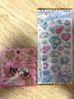 シナモロール ウォーターinシール、おはじきシール2種セット