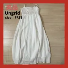 【美品】Ungrid ジャカードキャミワンピース　ホワイト　春夏　FREE