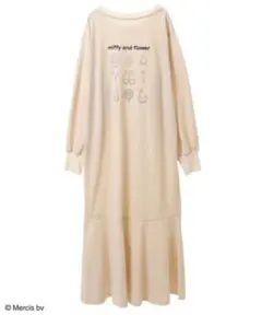 完売品✨Miffy ×ショコラフィネローブ　長袖ワンピース ライトベージュ