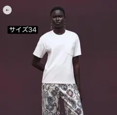 【新品タグ付き】HERMES エルメス 新作 Tシャツ 刺繍入りポケット 34のサムネイル