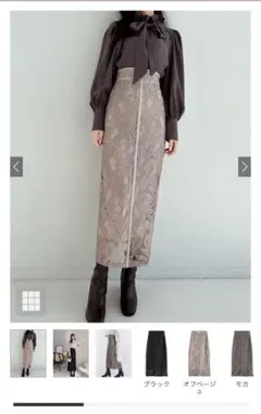 nh49 花柄レースバックスリットタイトスカート　GRL グレイル