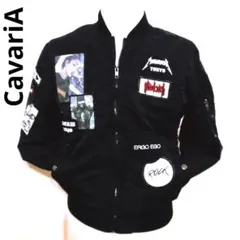 ​【CavariA】キャバリア ワッペン付 MA-1 フライトジャケット 黒44