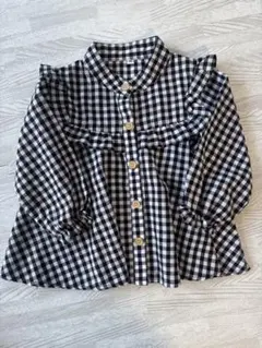 ギンガムチェックシャツ 90 春 女の子