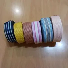 クラフトテープ　ハンドメイド　小巻　黄色　ピンク　水色　青　うすいオレンジ