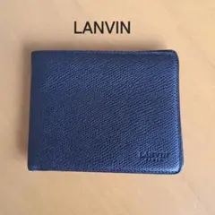 LANVIN　ランバン　二つ折り財布　お札入れ　ブラック　革のサムネイル