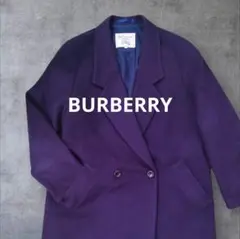90s 白タグ Burberry カシミヤ混 ダブル チェスター コート Ｌ